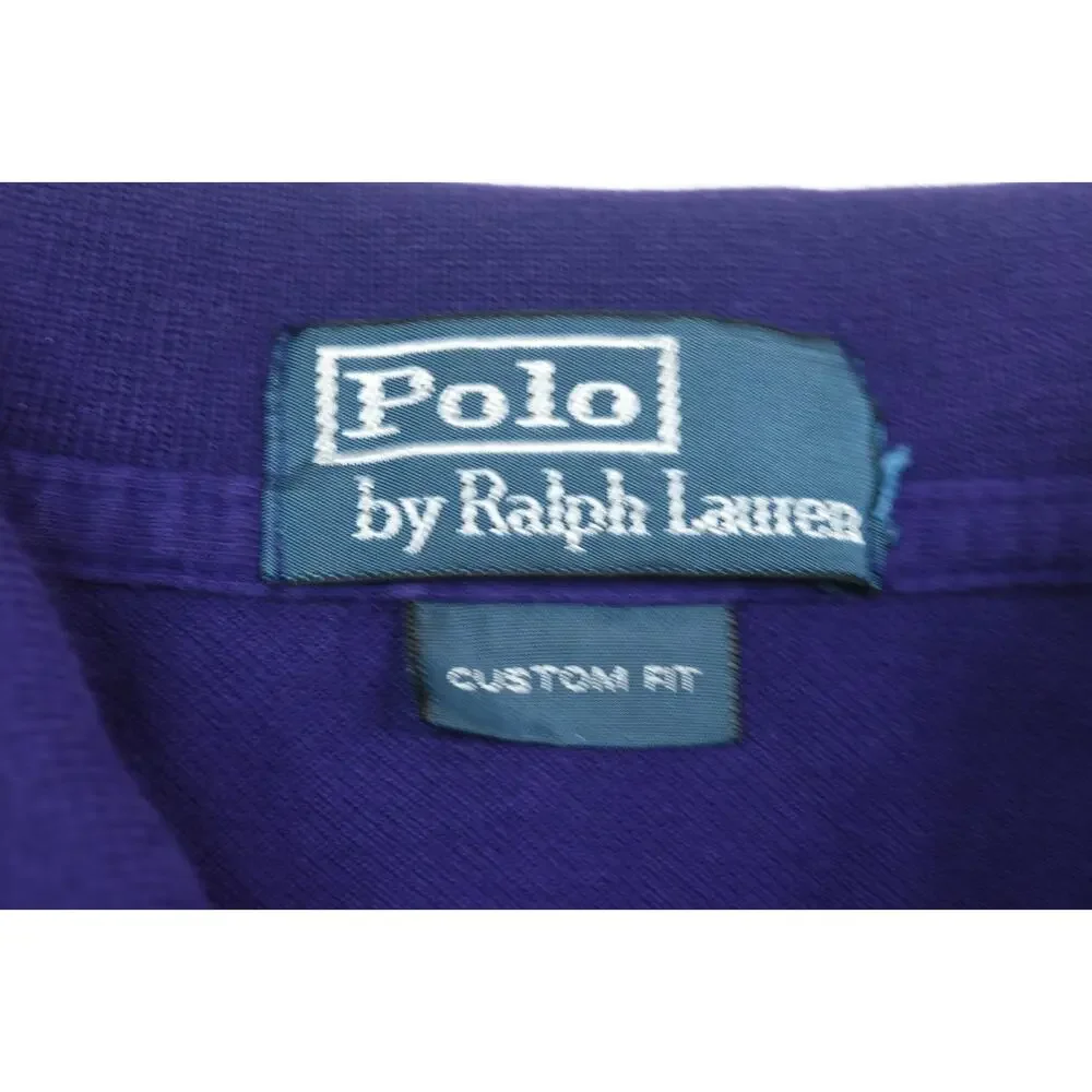 Vintage Polo Ralph Lauren BIG PONY Polo Shirt Mens Medium Purple Short Sleeve